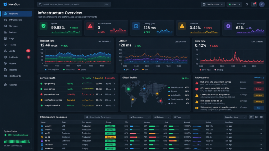  Data-heavy monitoring dashboard example