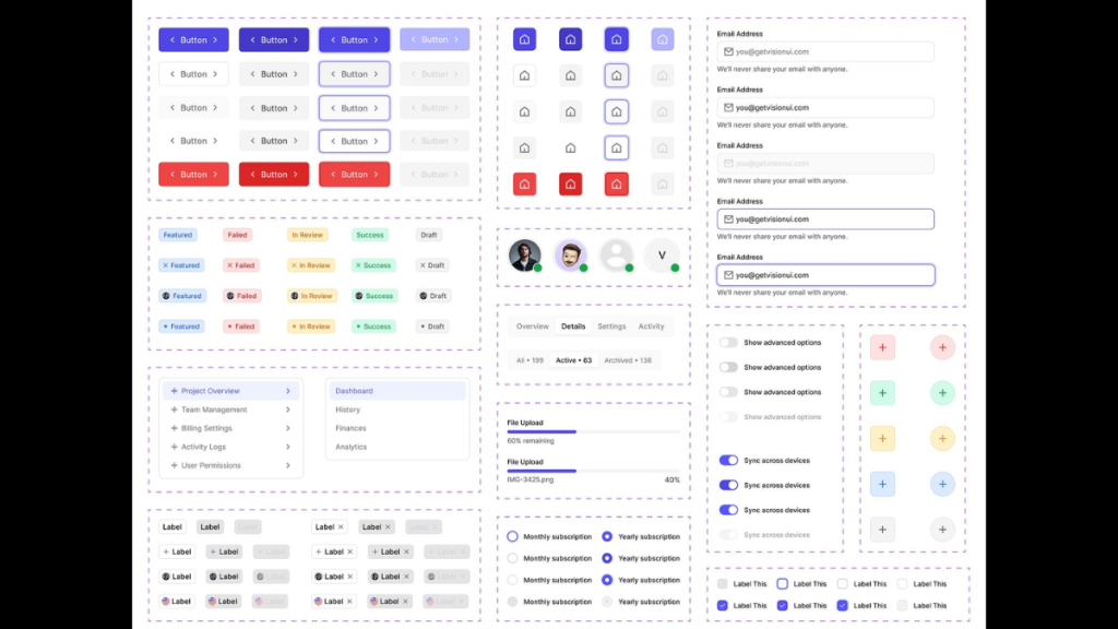 Common SaaS UI design patterns and reusable interface components