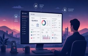 Modern banking dashboard with real time financial insights and secure user experience