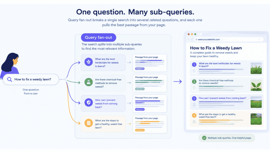 How query fan-out splits one search into several sub-queries